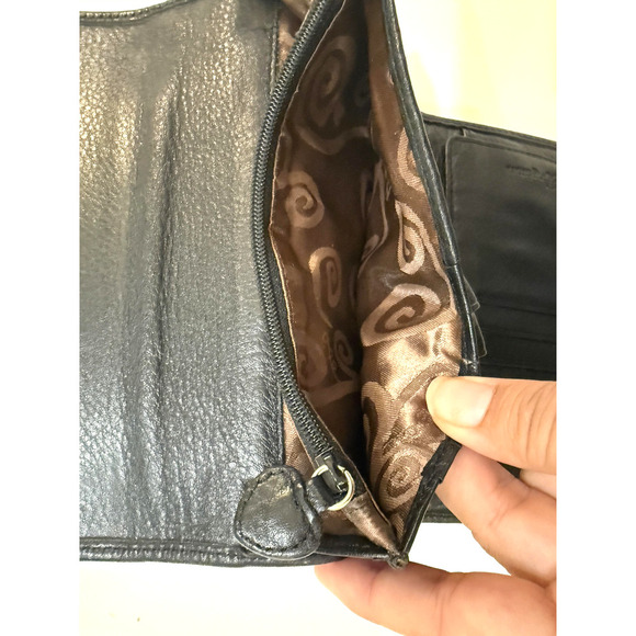 Brighton Wallet Womens Leather Snap Closure Braided Trim Medallion Organizer - Picture 8 of 8